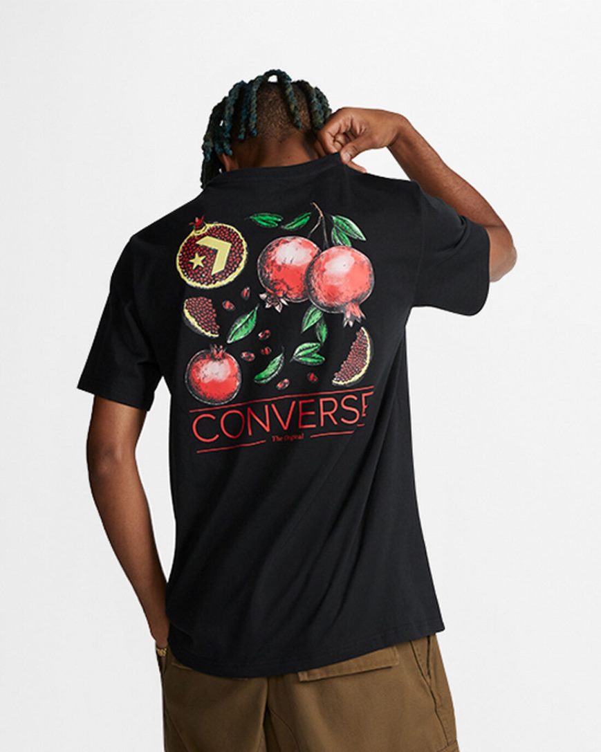 Pánské T-Shirts Converse Pomegranate Grafická Černé | CZ BLUY73